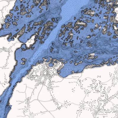 Les abords de Bréhat, v2 bleu, 50*65 cm