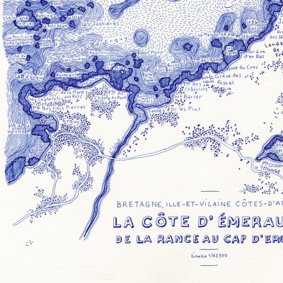 La côte d'Émeraude 60*40 cm, monochrome
