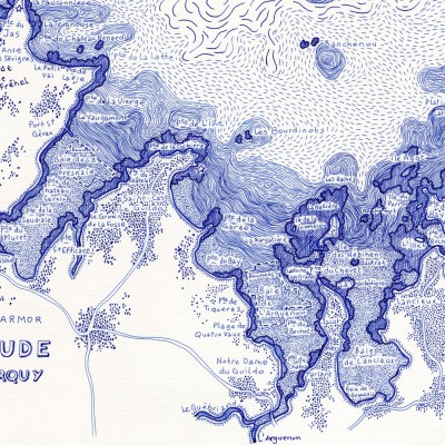 La côte d'Émeraude 60*40 cm, monochrome