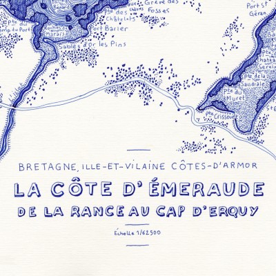 La côte d'Émeraude 60*40 cm, monochrome