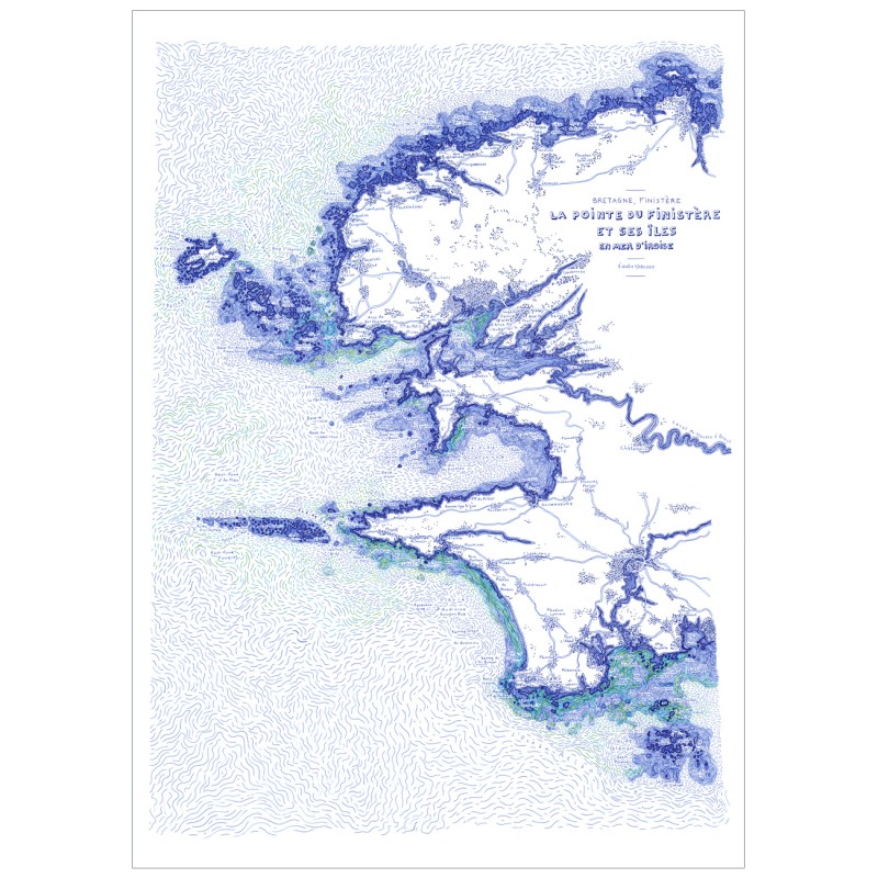 Le Finistère, en monochrome, 50*70 cm