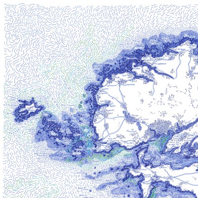 Le Finistère, en monochrome, 50*70 cm