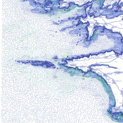 Le Finistère, en monochrome, 50*70 cm