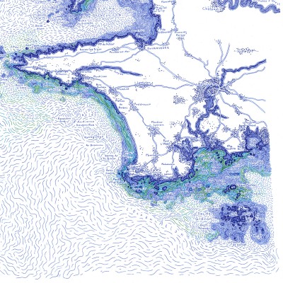 Le Finistère, en monochrome, 50*70 cm